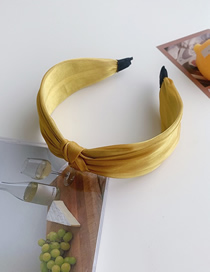Fashion Yellow Knotted Wide-brimmed Headband