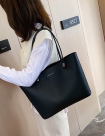 Fashion Black Large Capacity Solid Color Shoulder Bag