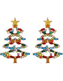 Pendientes De Diamantes De Árbol De Navidad Huecos De Estrella De Cinco Puntas Navideñas