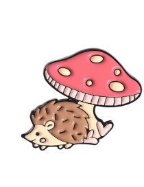 Fashion Hedgehog Animal Mushroom Frog Hedgehog Kitten Oil Drop Alloy Brooch