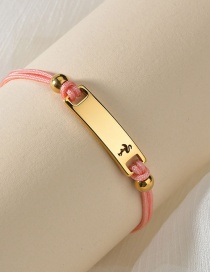Fashion Colorful Rope Flamingo Titanium Steel Curved Brand Hand-woven Geometric Bracelet