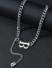 Fashion Double B Necklace Letter Pendant Titanium Steel Necklace