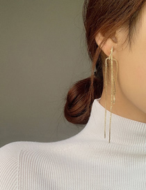 Fashion Gold Color Metal Tassel Alloy Pierced Earrings