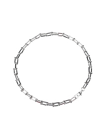 Fashion F White Gold Necklace U-shaped Stitching Thick Chain Necklace Set Bracelet And Earrings