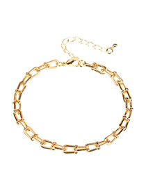 Fashion D Bracelet U-shaped Chain Smooth Thick Chain Copper Plating Necklace Bracelet Earring Set