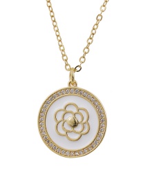 Fashion White Copper Inlaid Zircon Flower Necklace