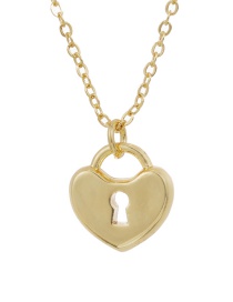 Fashion Gold Color Copper Love Lock Necklace
