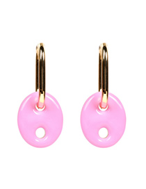 Fashion Pink Earrings Thick Chain Dripping Oil Pig Nose Necklace Bracelet Earrings