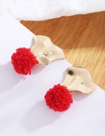 Fashion Red Metal Geometric Plush Irregular Earrings