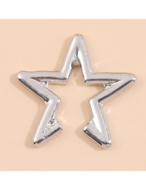 Fashion Silver Color Stainless Steel Five-pointed Star Hollow Ear Clip