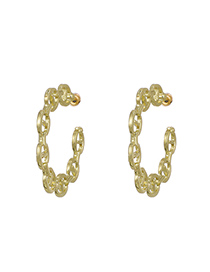 Fashion Golden Alloy Chain Semicircular Earrings