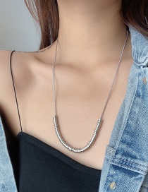 Fashion Silver Small Circle Stainless Steel Geometric Necklace