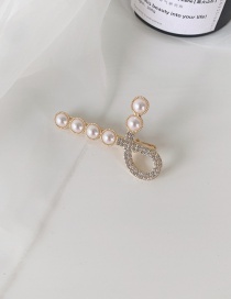 Fashion Gold Color Bowknot Pearl Hollow Metal Edge Flower Geometric Hairpin