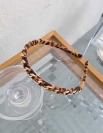 Fashion Dark Leopard Print Leopard Pattern Alloy Chain Braided Non-slip Headband