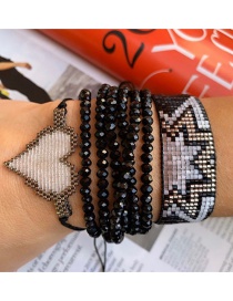 Fashion Suit Black Rice Beads Woven Handmade Beaded Love Bracelet