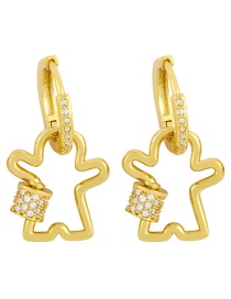 Fashion Boy Diamond-studded Couple Copper Inlaid Zircon Hollow Earrings