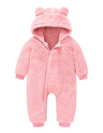 Fashion Pink Cubs Ears Newborn One-piece Wool Sweater Romper