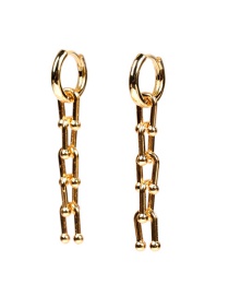 Fashion Earring U-shaped Chain Smooth Thick Chain Copper Plating Necklace Bracelet Earrings