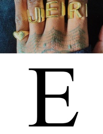 Fashion E 26 Letters Open Ring In Copper