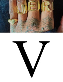 Fashion V 26 Letters Open Ring In Copper