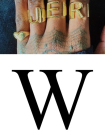Fashion W 26 Letters Open Ring In Copper