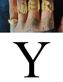 Fashion Y 26 Letters Open Ring In Copper