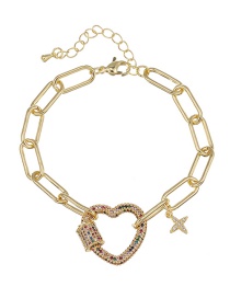 Fashion Love White Copper Inlaid Zircon Geometric Bracelet