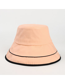 Fashion Orange Pink (with Windproof Rope) Folded Double Layer Stitching Contrast Color Fisherman Hat