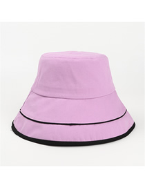 Fashion Purple (with Windproof Rope) Folded Double Layer Stitching Contrast Color Fisherman Hat