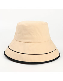 Fashion Khaki (with Windproof Rope) Folded Double Layer Stitching Contrast Color Fisherman Hat