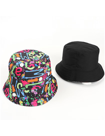Fashion Color Graffiti Color Double-sided Printing Fisherman Hat
