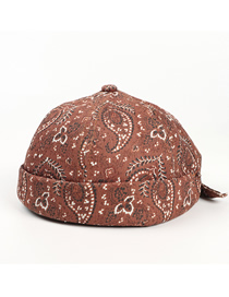 Fashion Brown Cashew Printed Borderless Landlord Hat