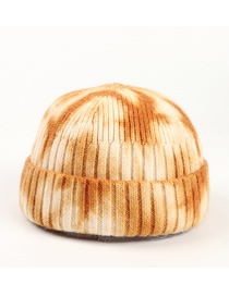 Fashion Caramel Tie-dyed Mohair Curled Knitted Beanie Hat