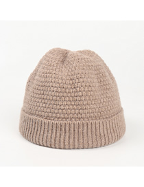 Fashion Adjustable-khaki Mohair Adjustable Curled Knit Hat