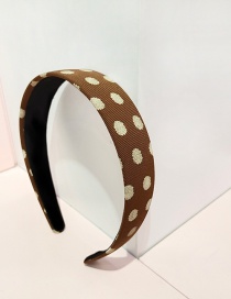 Fashion Brown Wave Dot Tablet Polka Dot Printed Fabric Wide-brimmed Headband