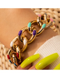 Fashion Golden Oil Drop Thick Chain Alloy Bracelet
