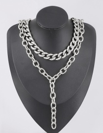 Fashion Silver Geometric Ccb Diamond And Acrylic Necklace