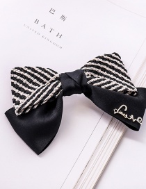 Fashion Silver Silk Stripes Bow Hairpin Bow Pearl Hairpin