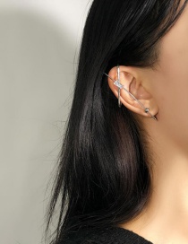 Fashion Silver Single Cross Zircon Micro-set Rhinestone Earrings