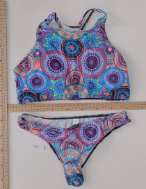 Fashion Color Split-print Geometric Swimsuit