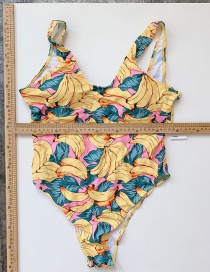 Fashion Color One Piece Printed Banana Swimsuit