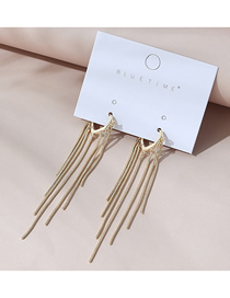 Fashion Golden Real Gold-plated Long Tassel Geometric Earrings