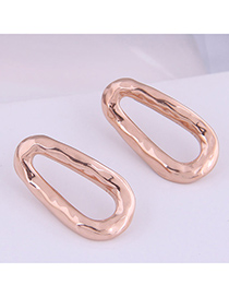 Fashion Rose Gold Color Titanium Steel Geometric Hollow Stud Earrings