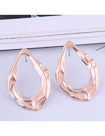 Fashion Rose Gold Color Titanium Steel Irregular Drop Earrings