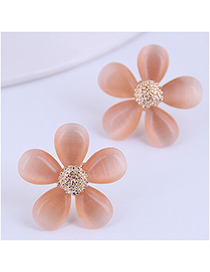 Fashion Orange Opal Flower Alloy Earrings