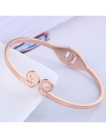 Fashion Rose Gold Curse Titanium Steel Open Bracelet