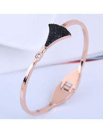 Fashion Black Diamond Titanium Steel Shell Diamond Open Bracelet