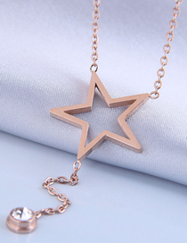 Fashion Gold Color Meteor Titanium Steel Pentagram Necklace