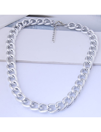 Fashion Silver Metal Chain Fine Frosted Necklace