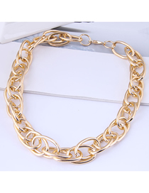Fashion Golden Metal Chain Interwoven Short Necklace